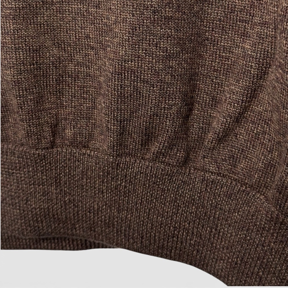 Brooks Brothers 100% Merino Wool Men’s XL 1/4 Zip Brown Classic Sweater - Picture 9 of 12